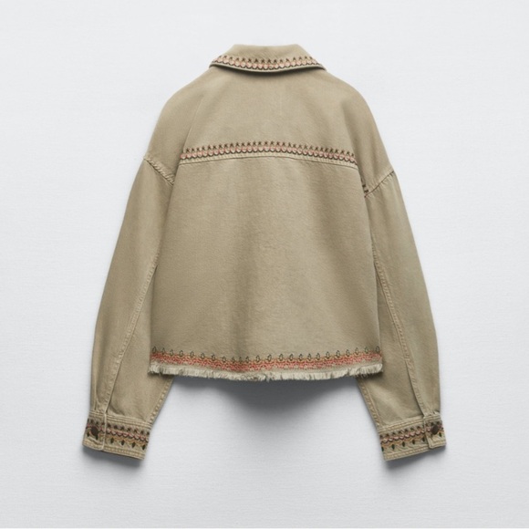 Zara Tan Jacket with Brown Accents - Picture 7 of 11